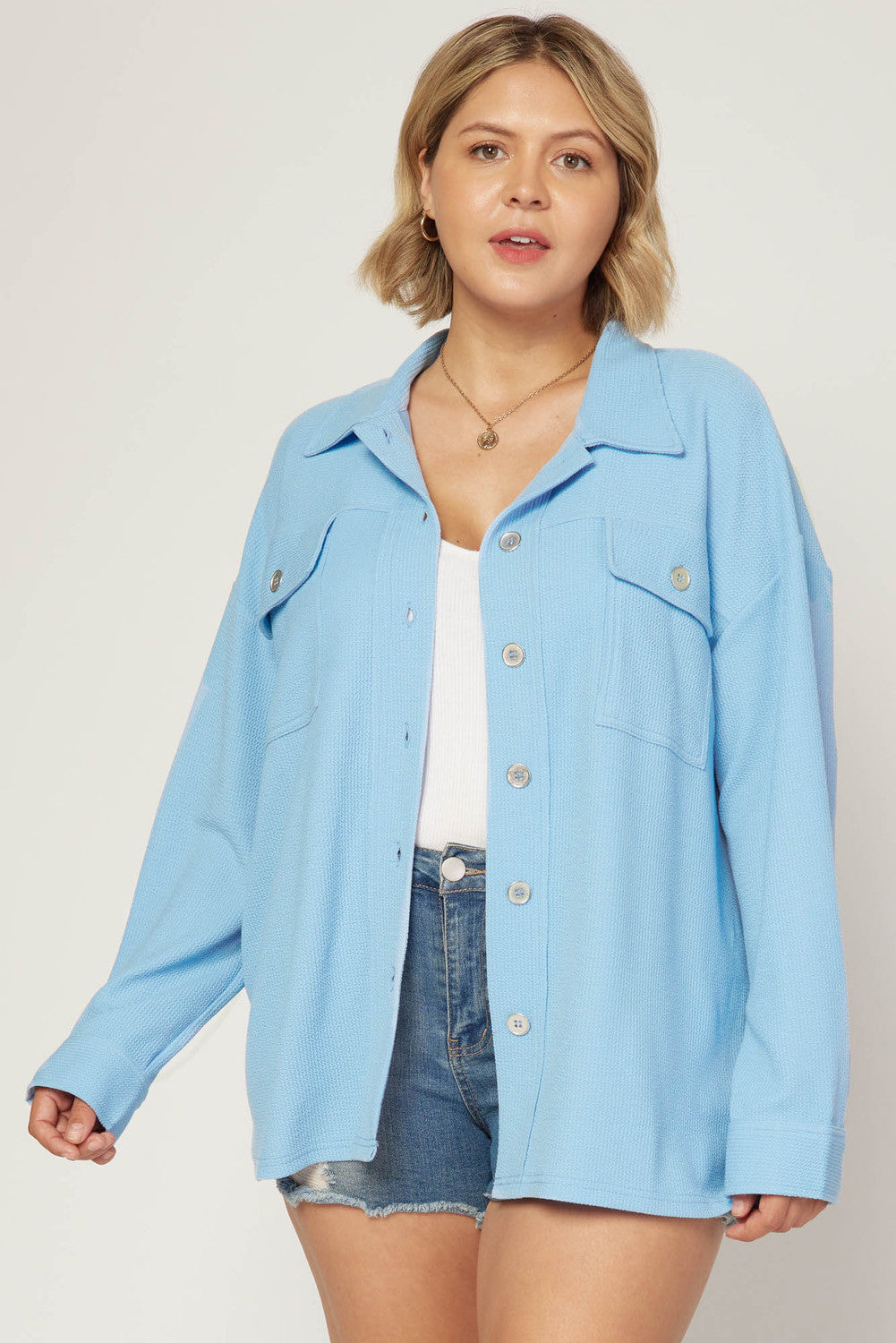 Flurries In France Shacket - Debs on 5th