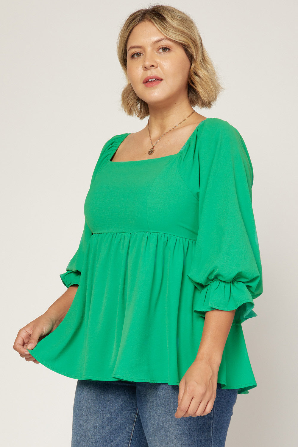 Smocked Back Square Neck Top - Debs on 5th