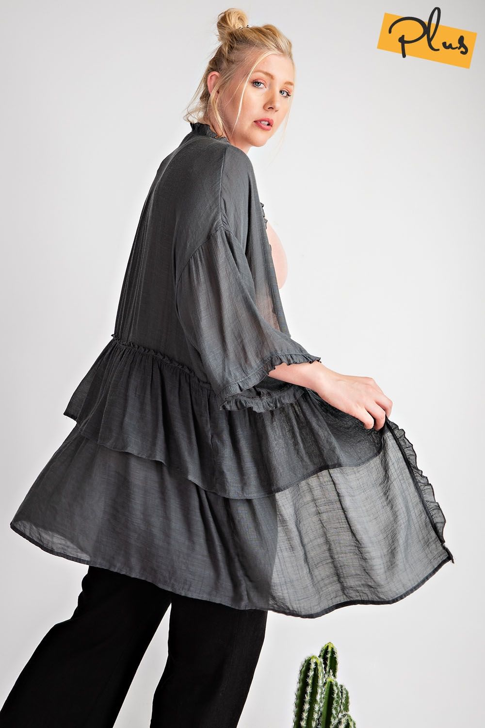 Plus Size Bright Future Ruffled Cardigan - Debs on 5th