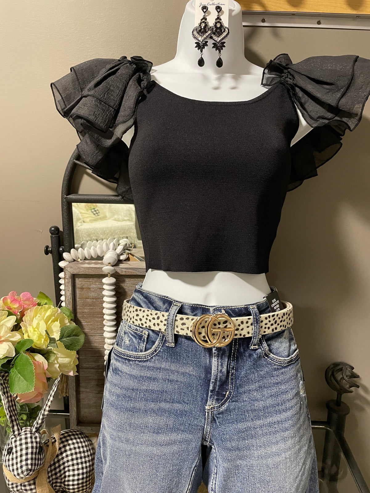 Jazz Ruffled Sleeve Top - Debs on 5th