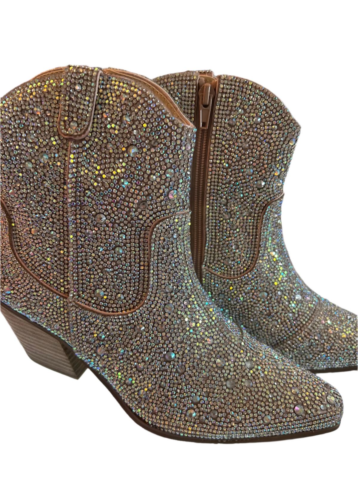 Harlow Clear Rhinestone Boots - Debs on 5th