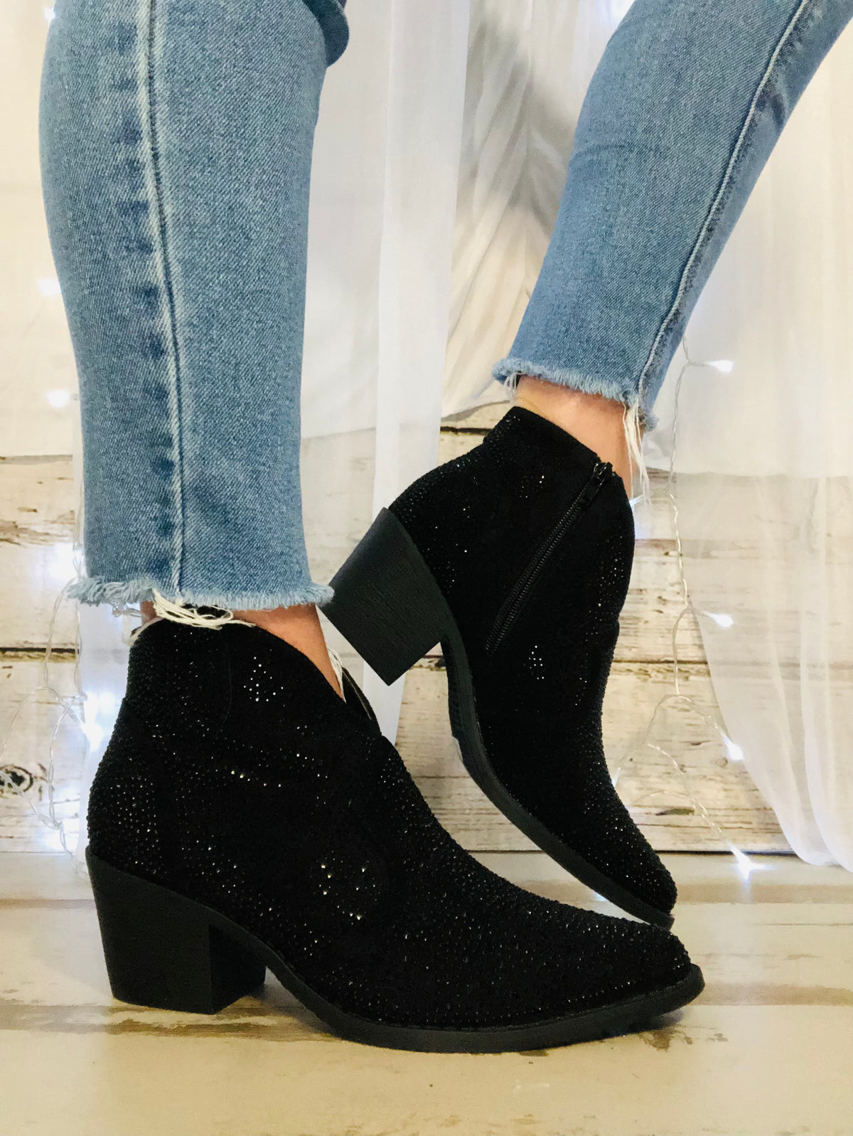 Stepping Out Black Suede Boot - Debs on 5th