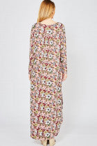 Floral Print V-Neck Floral Maxi Dress - Debs on 5th