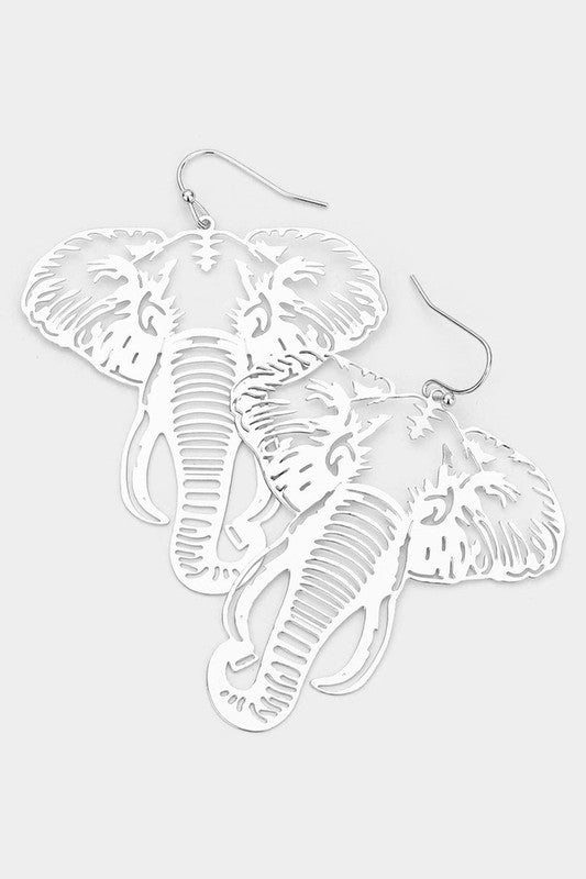 Elephant Filigree Dangle Earrings - Debs on 5th